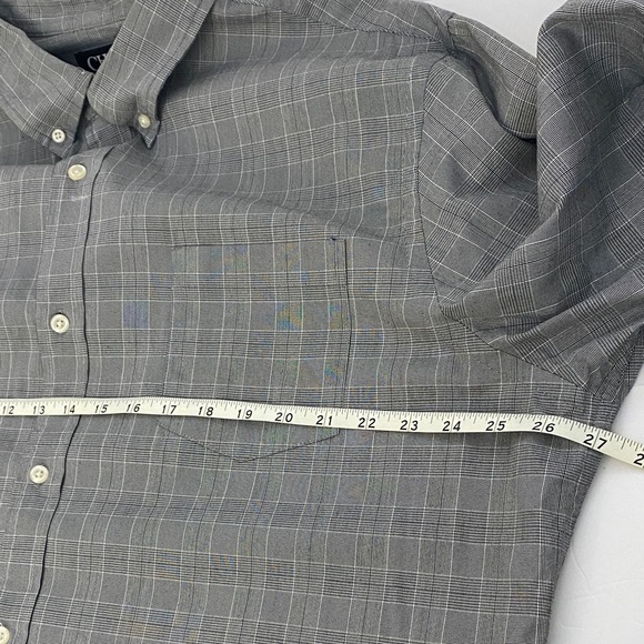 Chaps Men's Gray Checkered Button Down Shirt - Picture 5 of 8